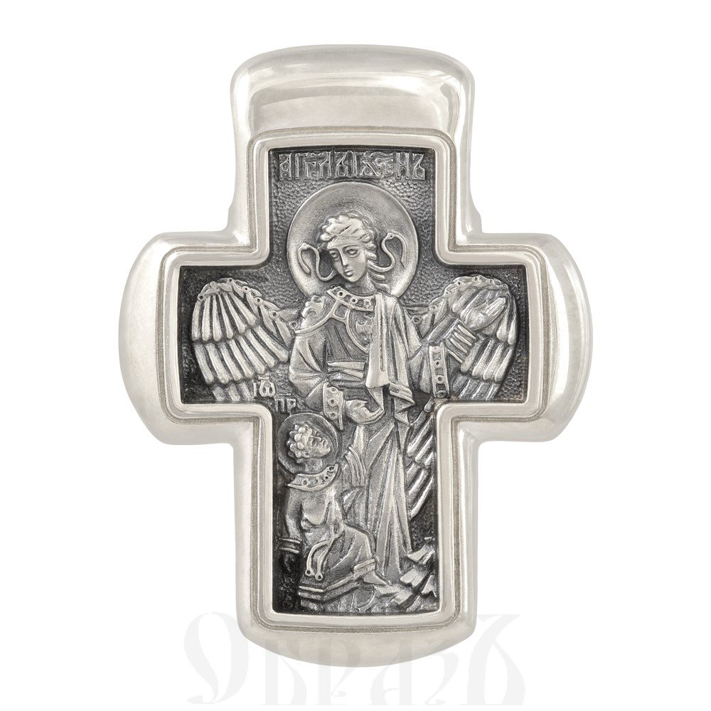 крест «распятие. ангел господень. иоанн предтеча», золото 585 проба белое (арт. 201.005-3)