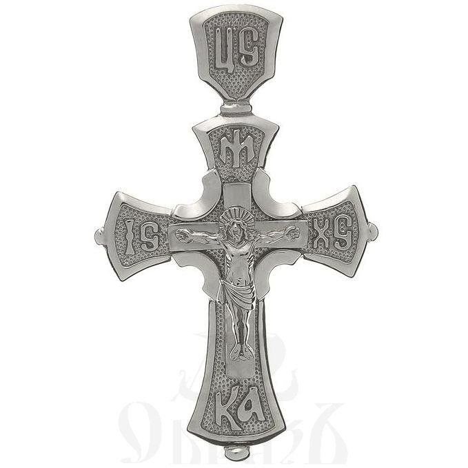 золотой крест с молитвой "спаси и сохрани", 585 проба белого цвета (арт. п10071-з5б)